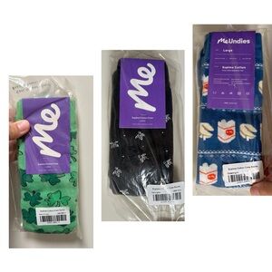 MeUndies Unisex Patterned Crew Socks, Size L - Takeout, Shamrock, Firefly
